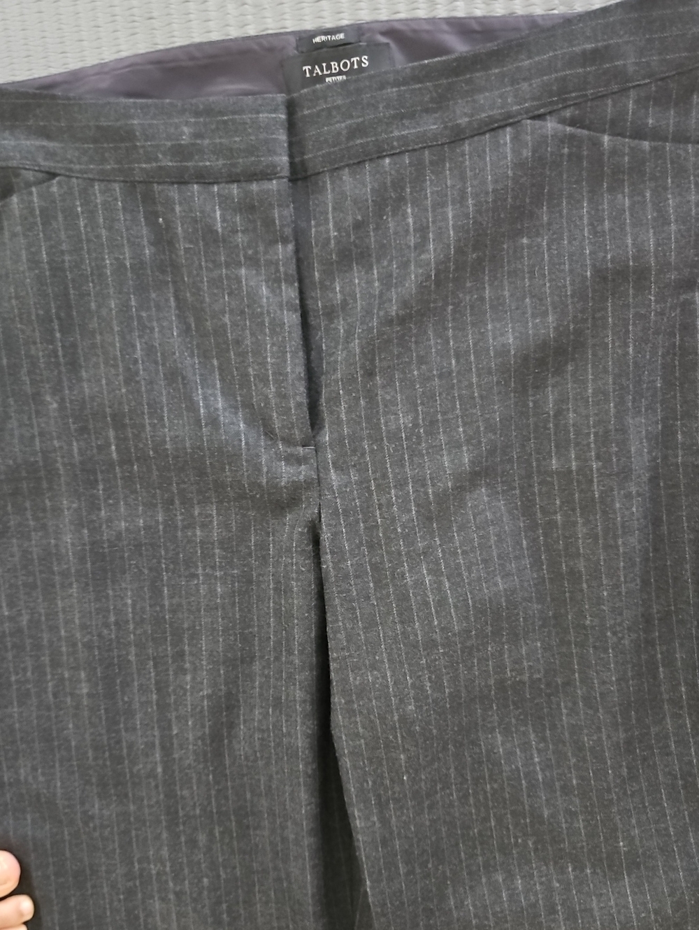 Talbots Dark Gray Pinstripe Dress Trousers